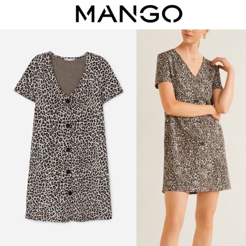 Mango Animal Print Mini Dress